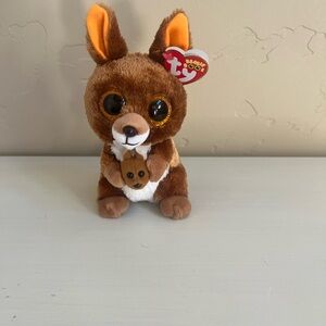 Brown and White Ty Beanie Boo Kangaroo Plush